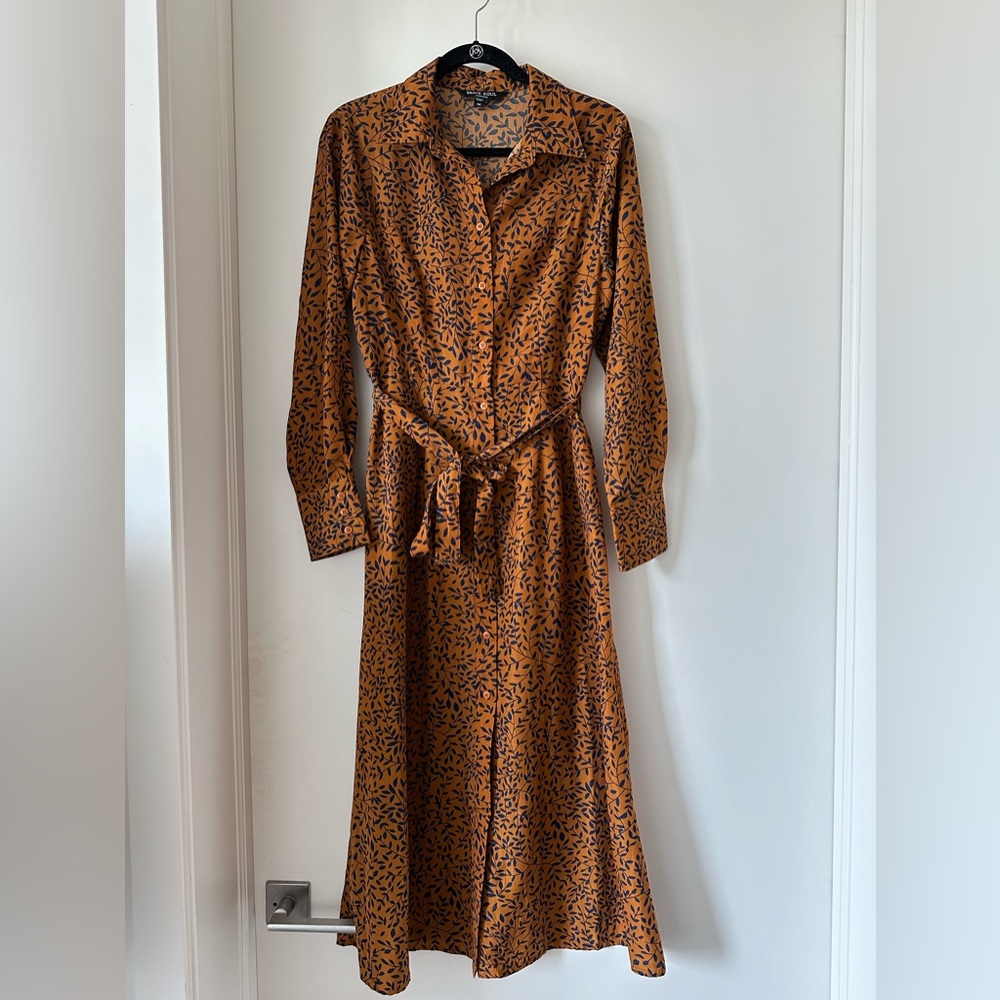 Long sleeve button down floral dress